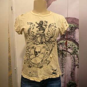 Vintage Morphine Generation Yellow distressed tee shirt size M